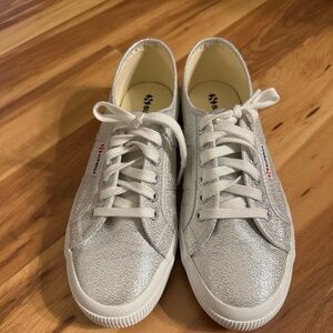 Superga Silver Glitter Sneakers